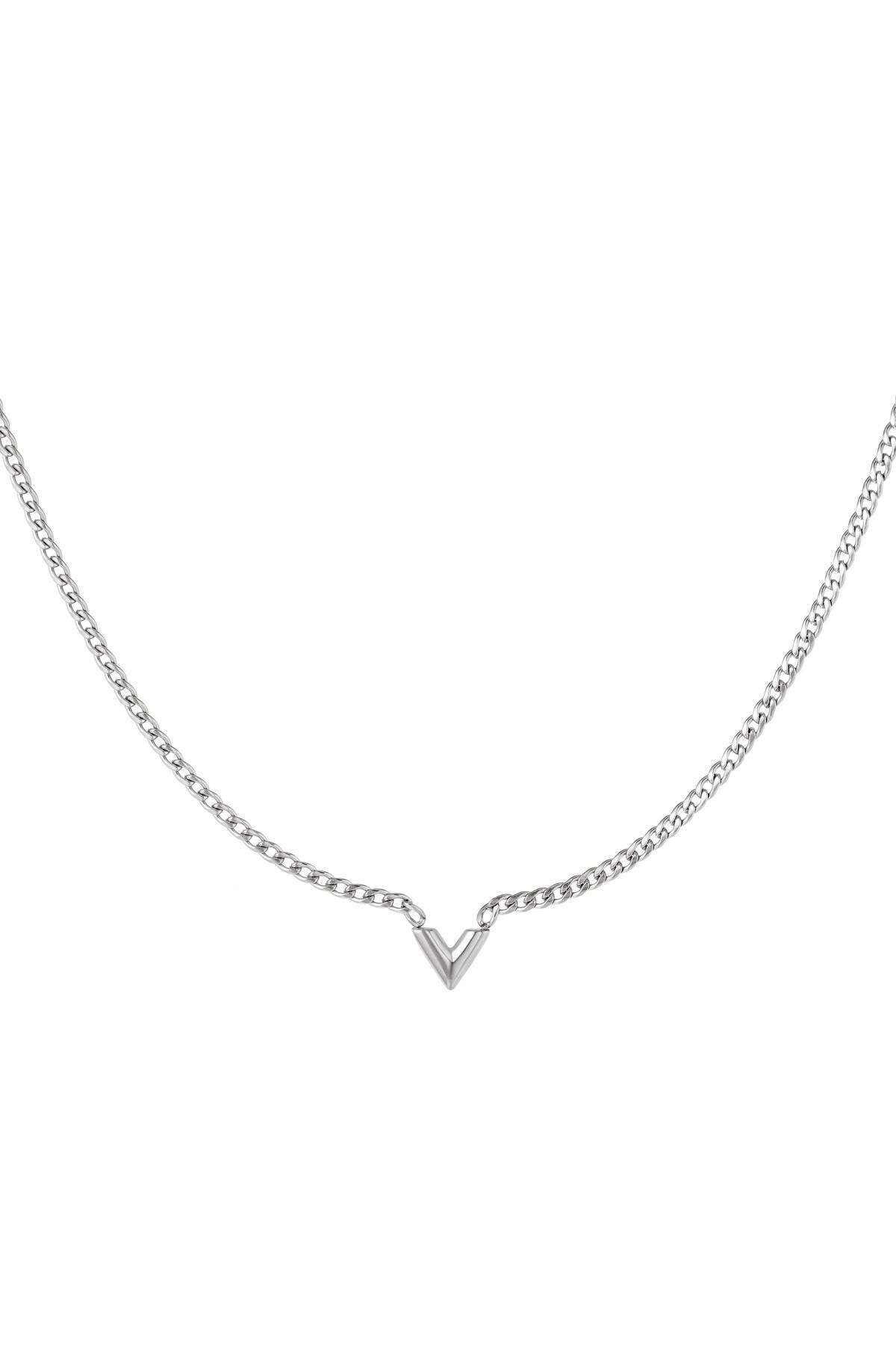 stainless steel necklace letter v