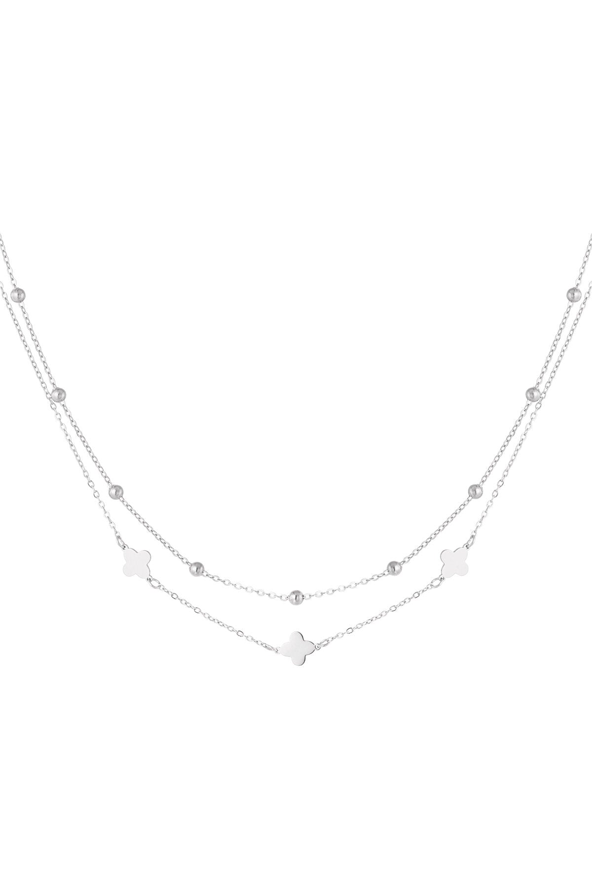 necklace double clover/balls