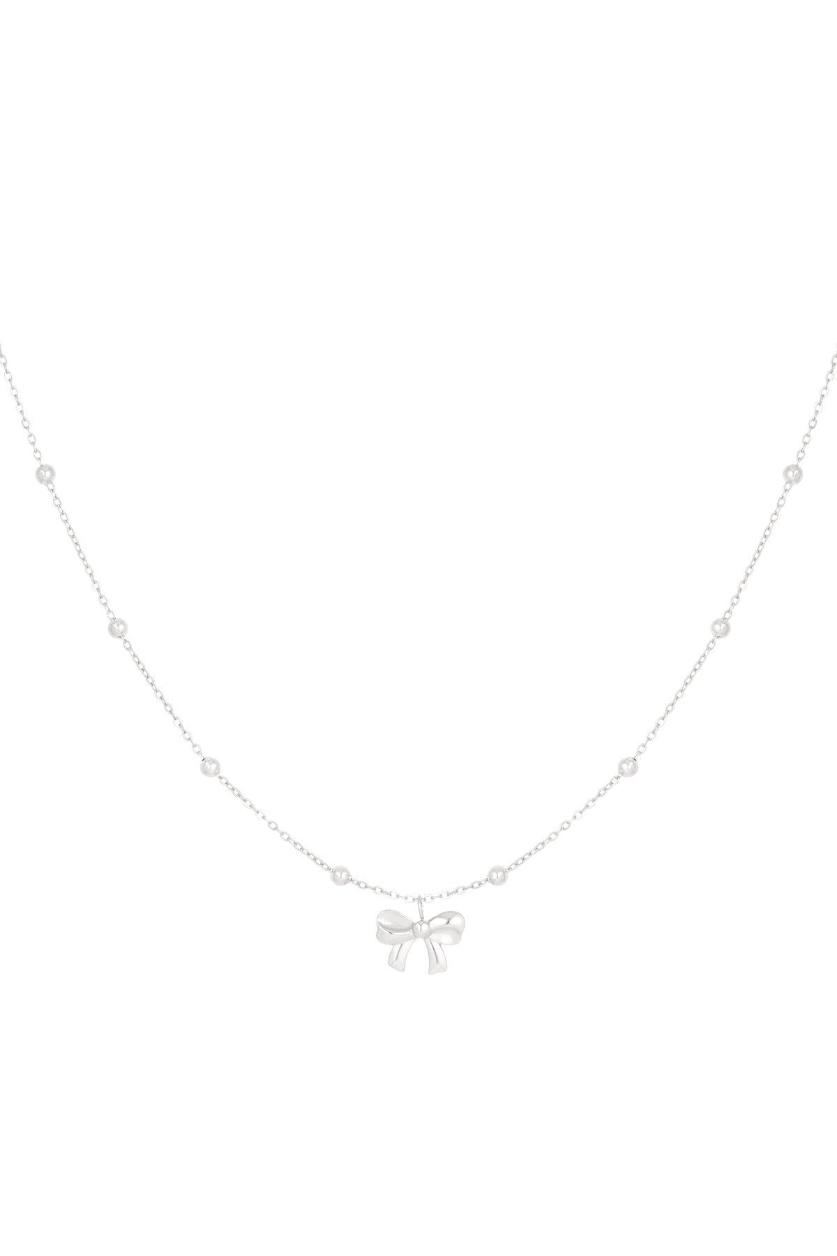 necklace with balls and bow