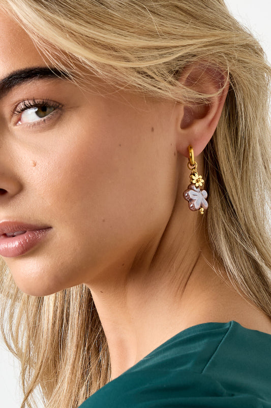 Stainless Steel Drop Earrings Flower Daily Daily Simple Series Women's jewelry