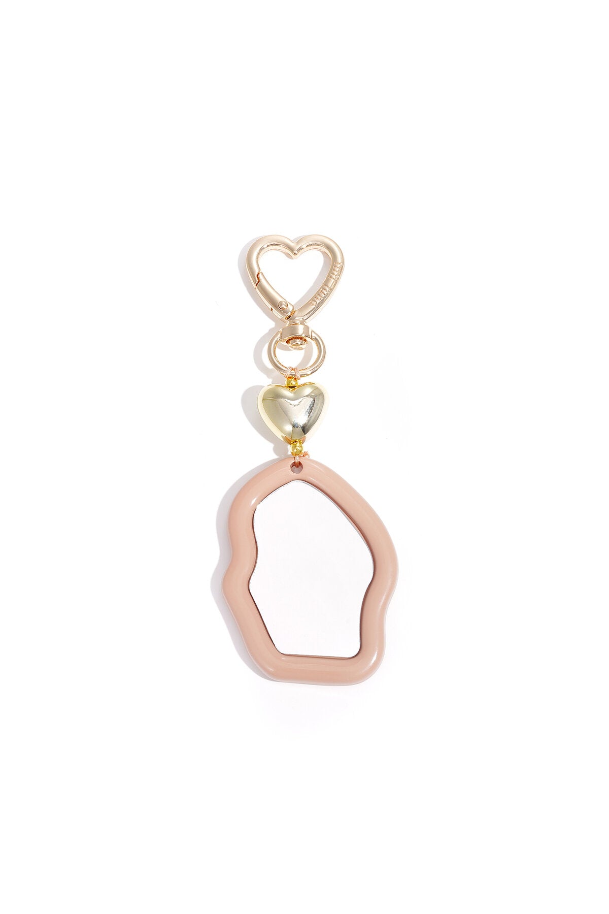 Cute Irregular Mirror Bag Charm with Heart Detail