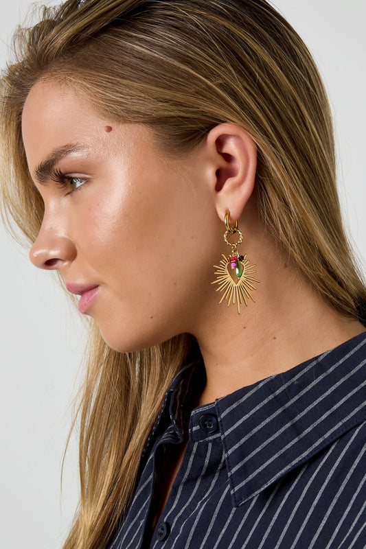 Shining Heart Happy Charm earrings