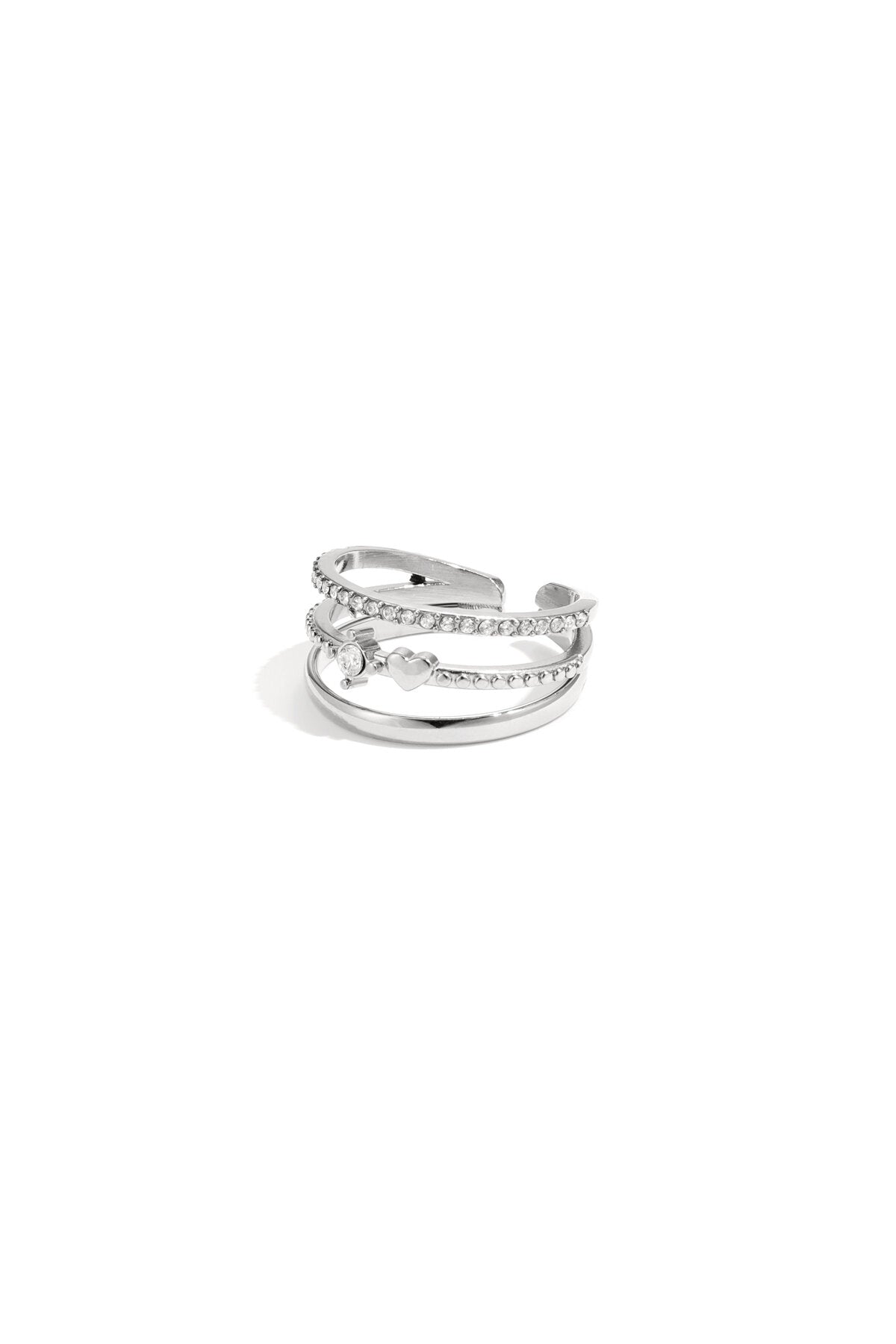 3-layer ring with stones