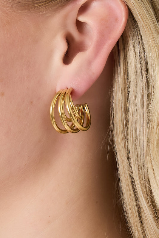 Stainless Steel Hoop Earrings Geometric Casual Daily Simple Series Women's jewelry