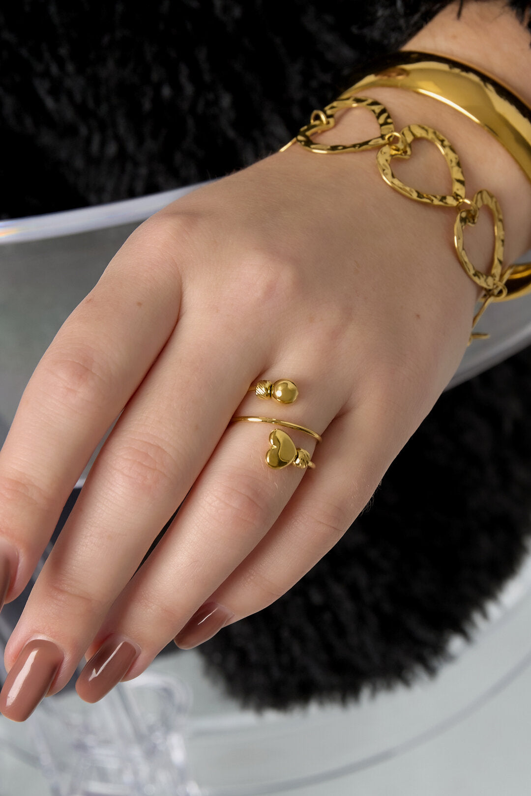 Stainless Steel Minimalist Rings Heart Casual Daily Simple Series Women's jewelry