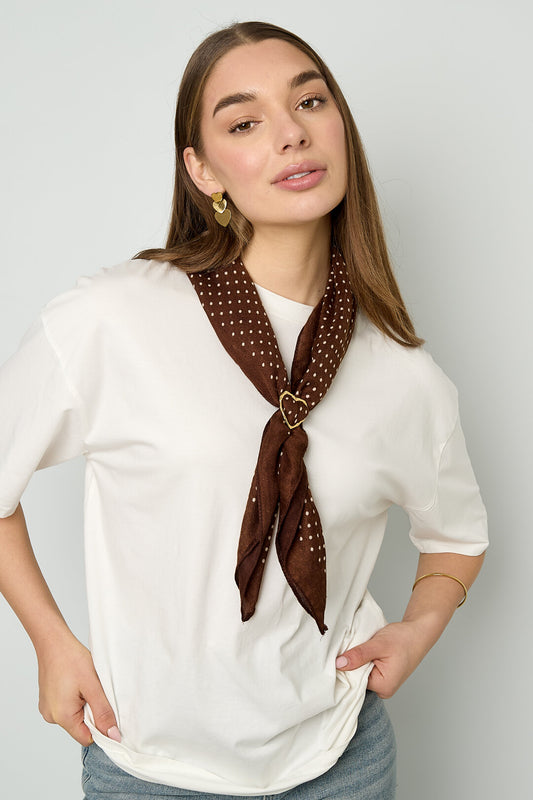 Scarf clip with bamboo heart