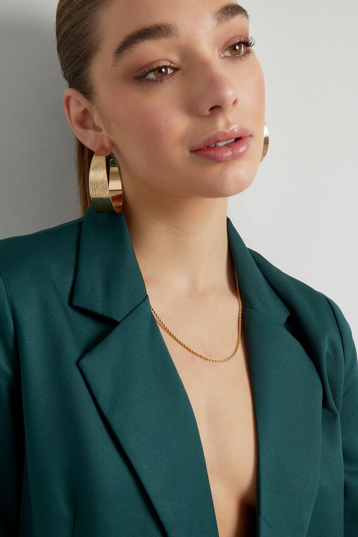 necklace twisted thin - Gold color-2.0mm