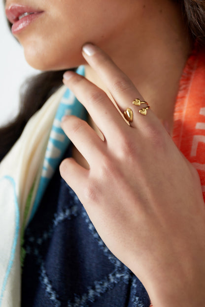 heart trio ring