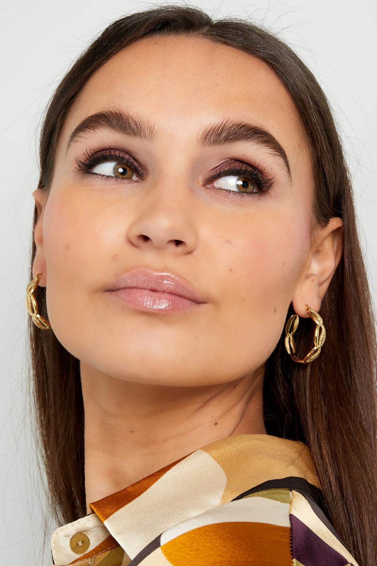 Earrings shell look Gold Color Stainless Steel