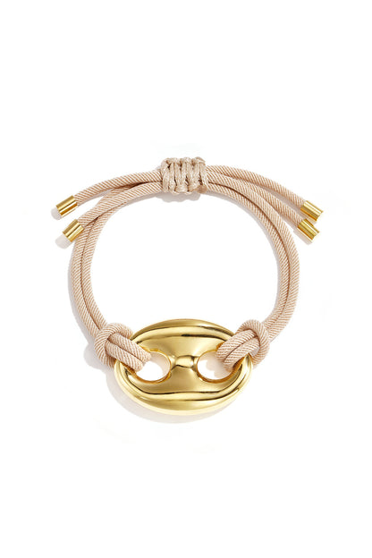 Satin cord bracelet with button detail