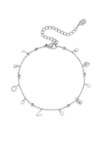 Love bracelet with dangling stones