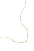 Necklace with clovers and round cubic zirconia stones