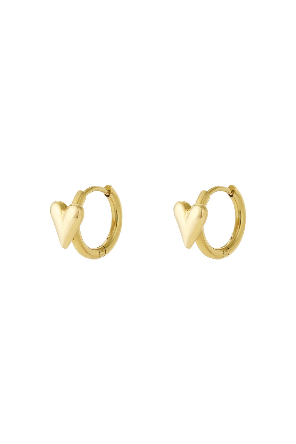 Hoop with mini heart earrings