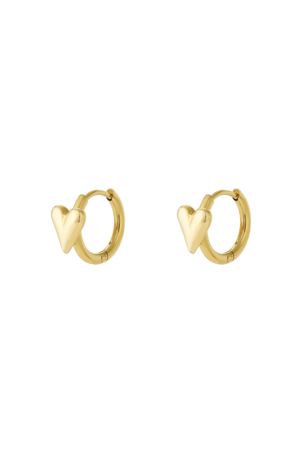 Hoop with mini heart earrings