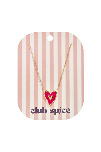 Necklace with hanging red heart