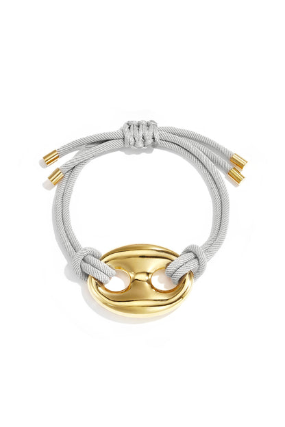 Satin cord bracelet with button detail