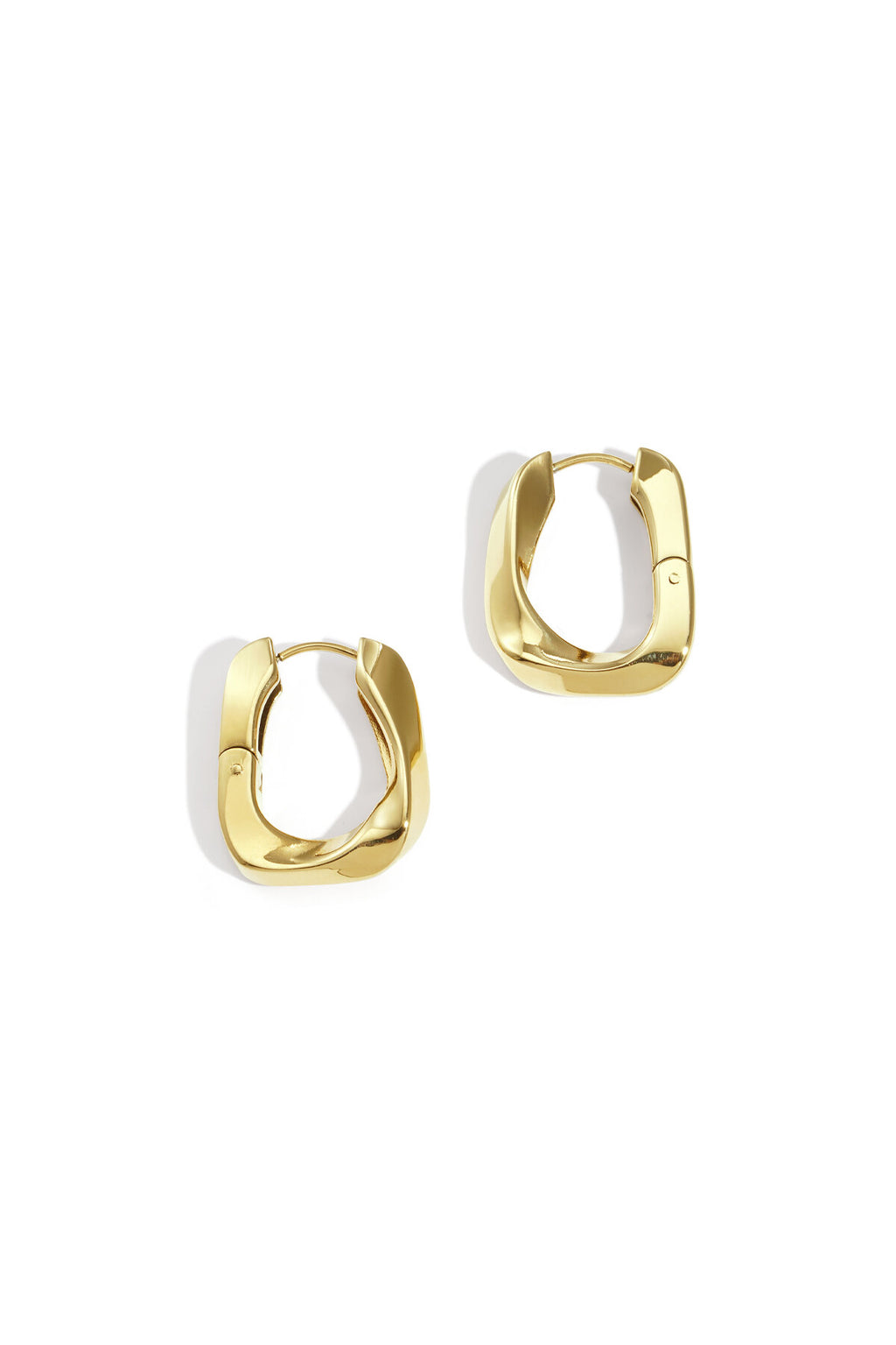 Rectangular twisted hoop earrings