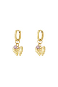 Earrings with hanging bow charm and bead