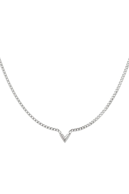 stainless steel necklace letter v 