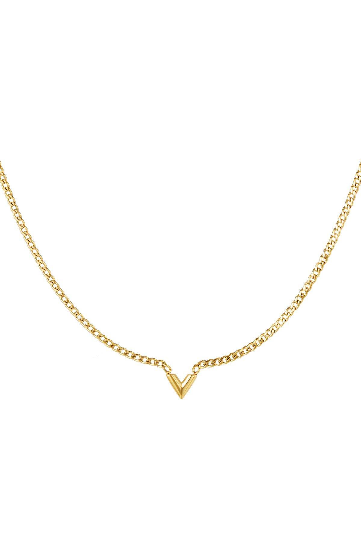 stainless steel necklace letter v 