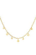 Necklace multiple smileys Gold Color Stainless Steel
