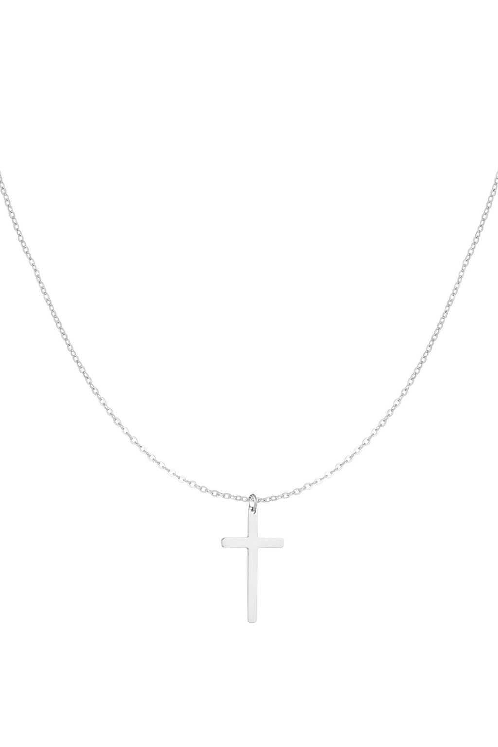 Necklace cross charm - Silver Color color