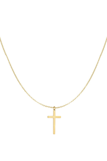 Necklace cross charm - Silver Color color