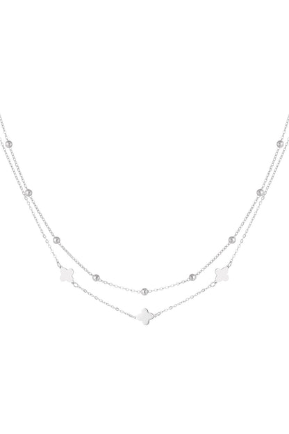 necklace double clover/balls
