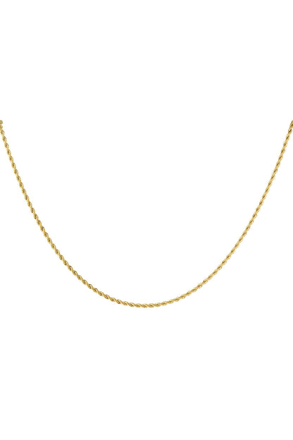 unisex necklace twisted short - Gold color-2.0mm
