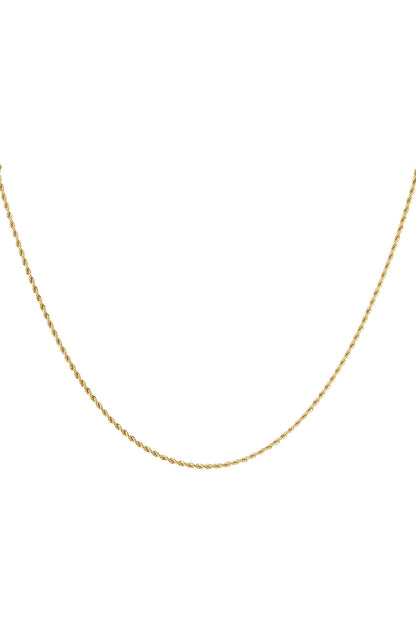 necklace twisted thin - Gold color-2.0mm