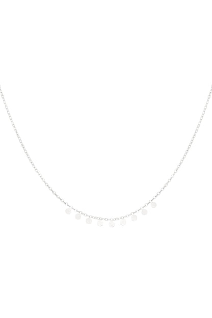 Simple necklace with round pendants - Silver Color color