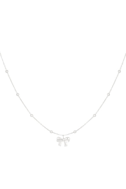 necklace with balls and bow