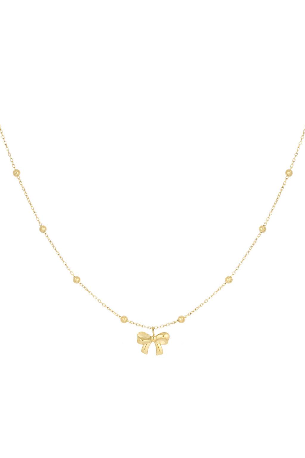 necklace with balls and bow