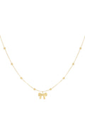 necklace with balls and bow