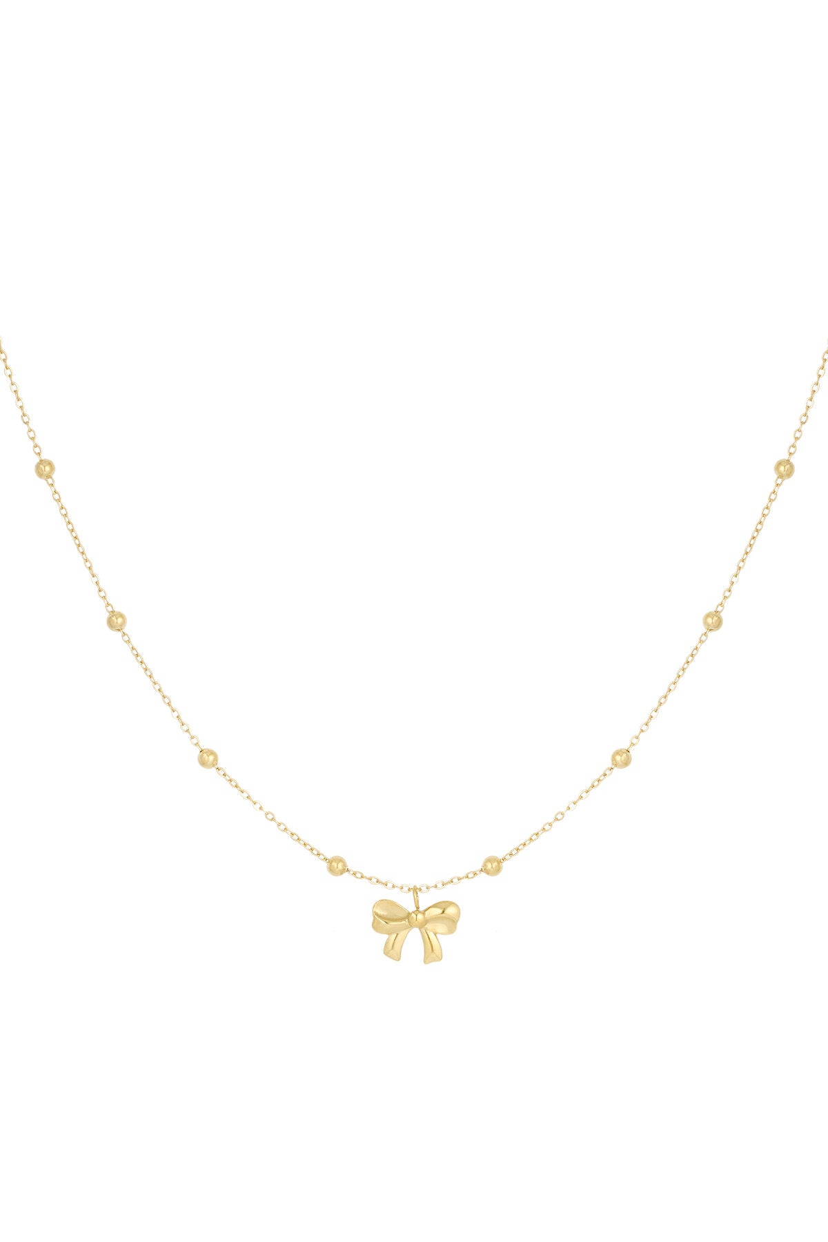 necklace with balls and bow