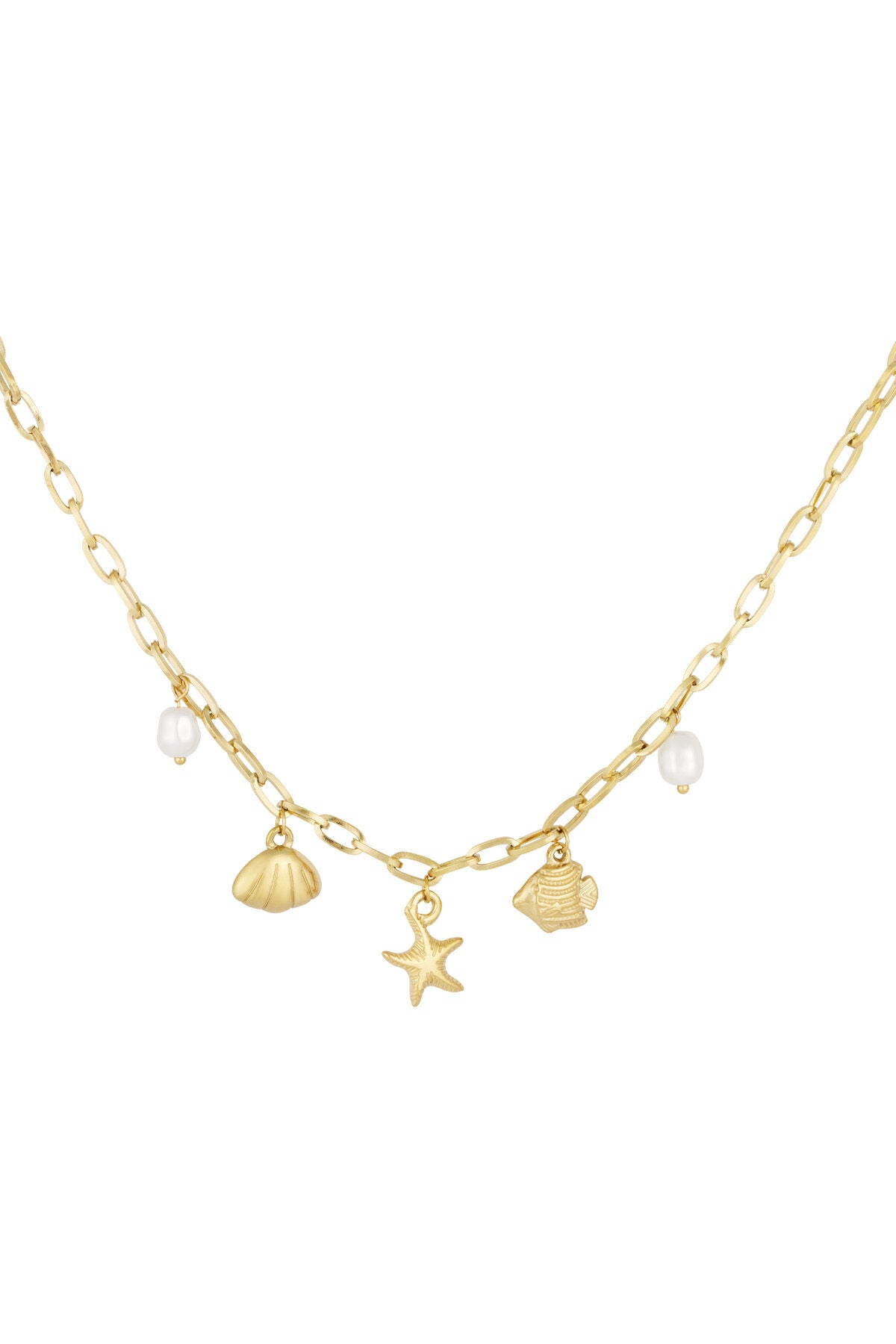short necklace with beach charms