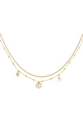 double necklace with heart charm