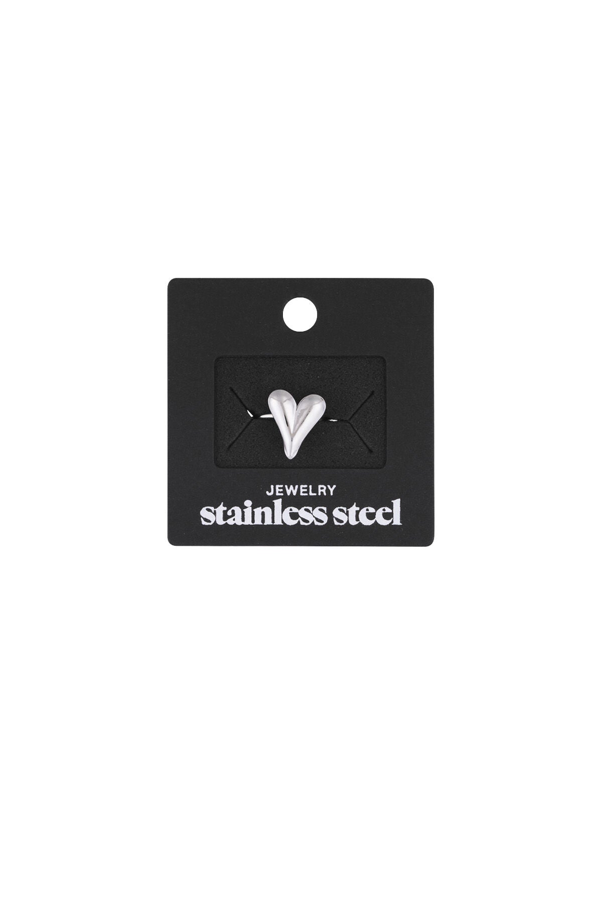 Aesthetic heart ring - Silver Color color