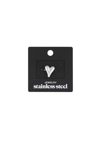Aesthetic heart ring - Silver Color color