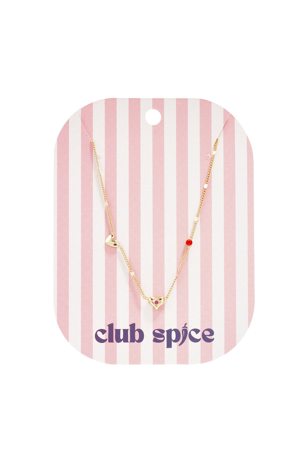 Necklace with hearts stones and pattern