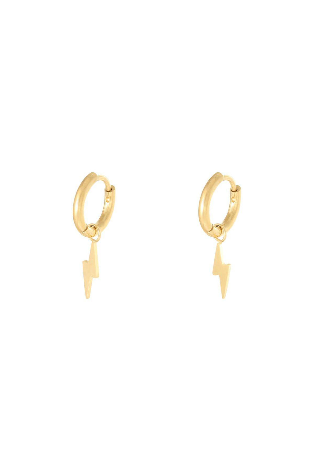 Earrings Bolt Gold Color Stainless Steel