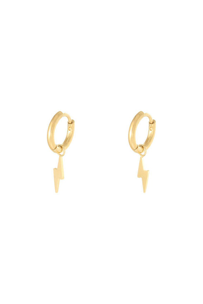 Earrings Bolt Gold Color Stainless Steel