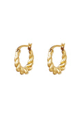 Earrings Dangling Twist Gold Color Stainless Steel
