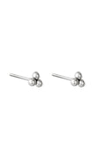 Earrings Triple Bullet Silver Color Stainless Steel