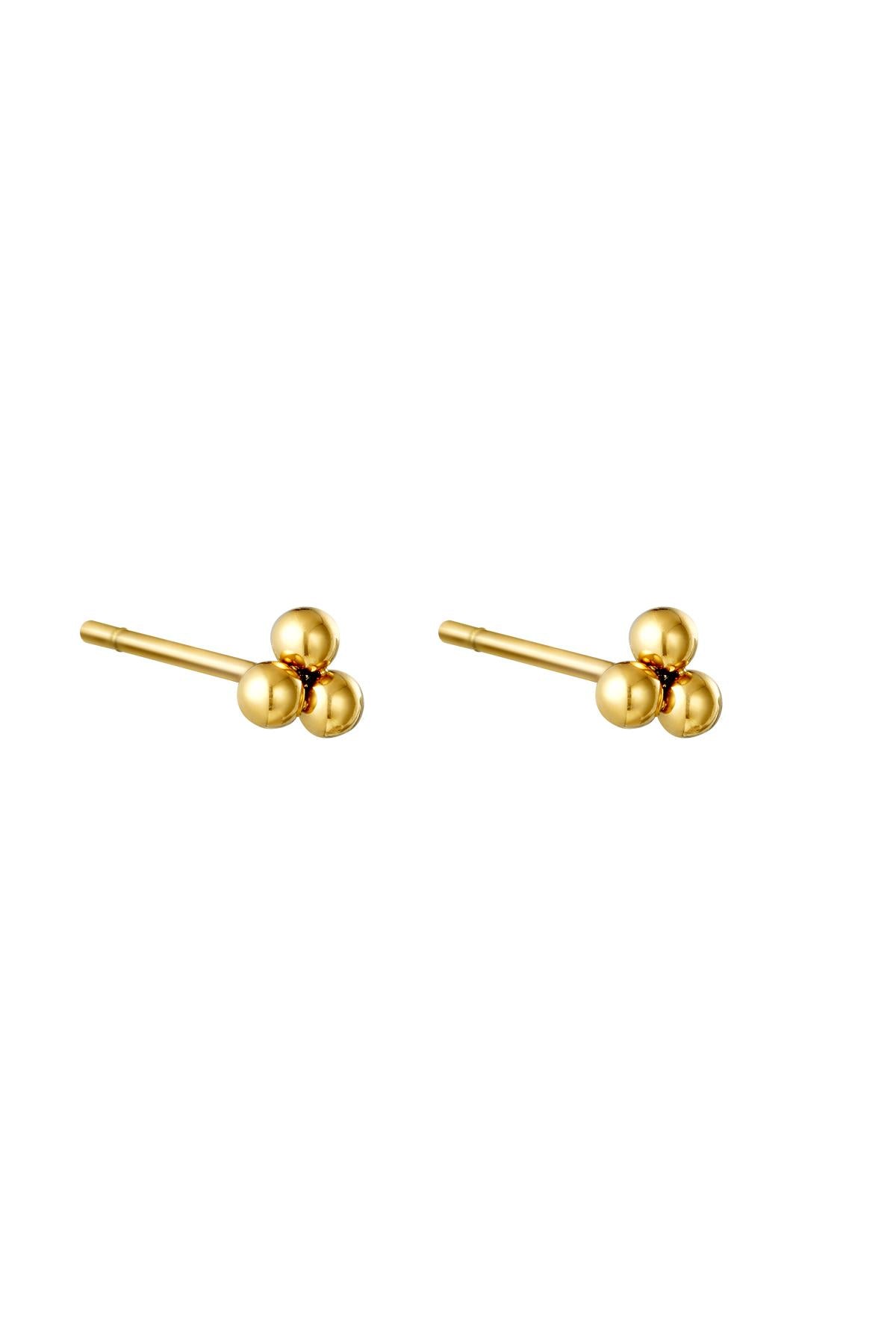 Earrings Triple Bullet Silver Color Stainless Steel