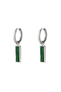 Green bar earrings  Gold Color Stainless Steel