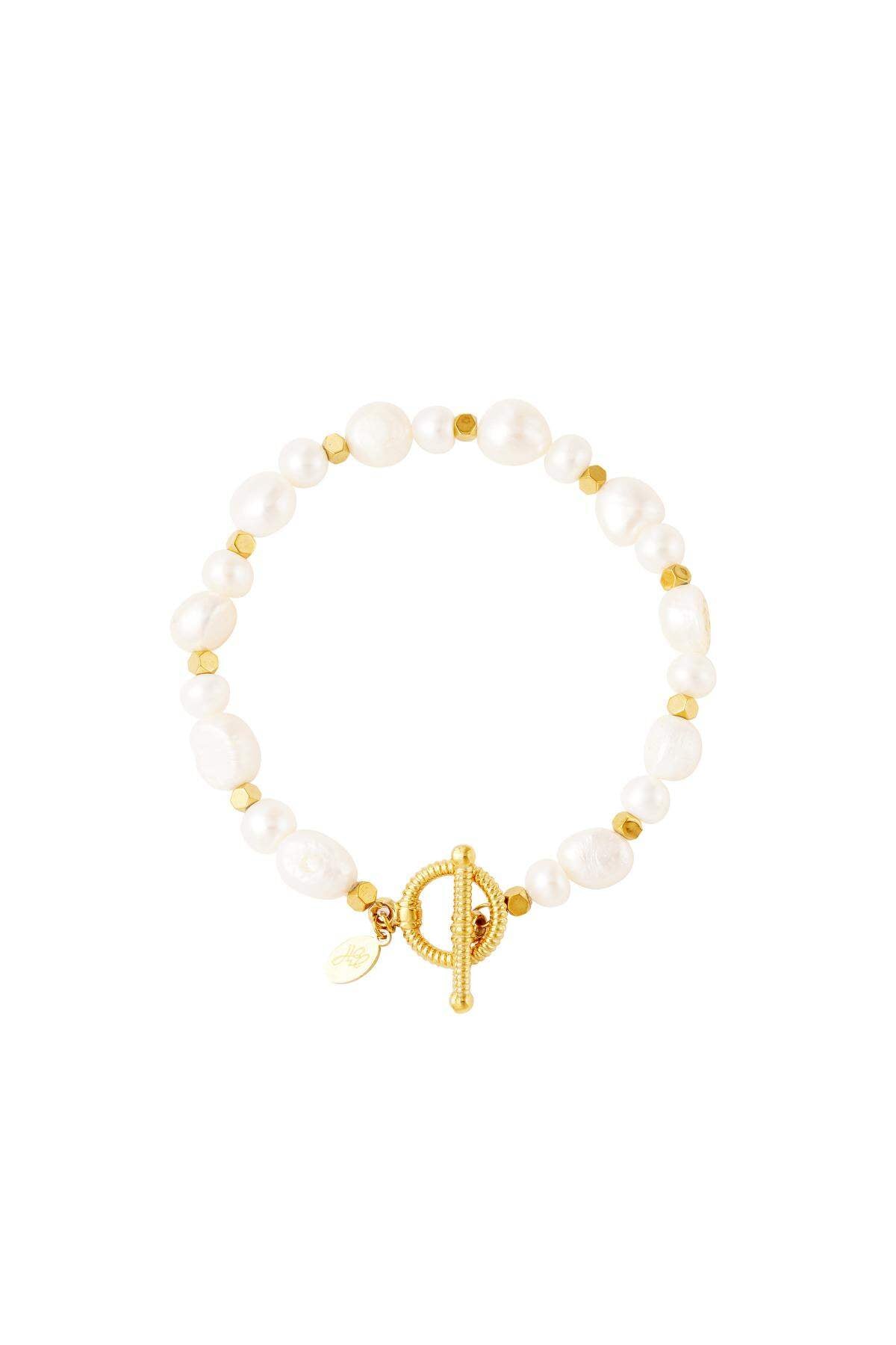 stainless steel bracelet pearls 