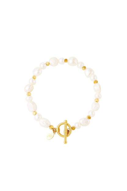 stainless steel bracelet pearls 