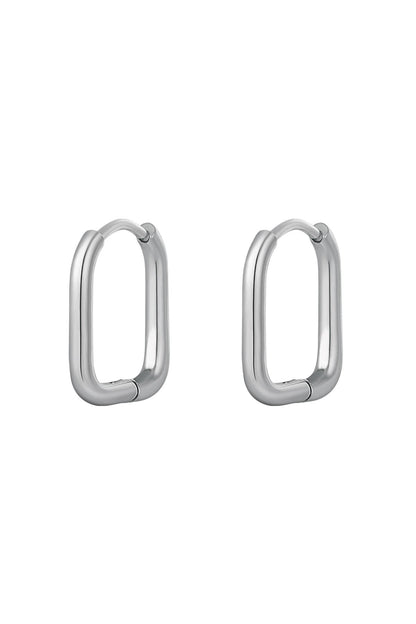 Earrings classic - large Silver Color Stainless Steel