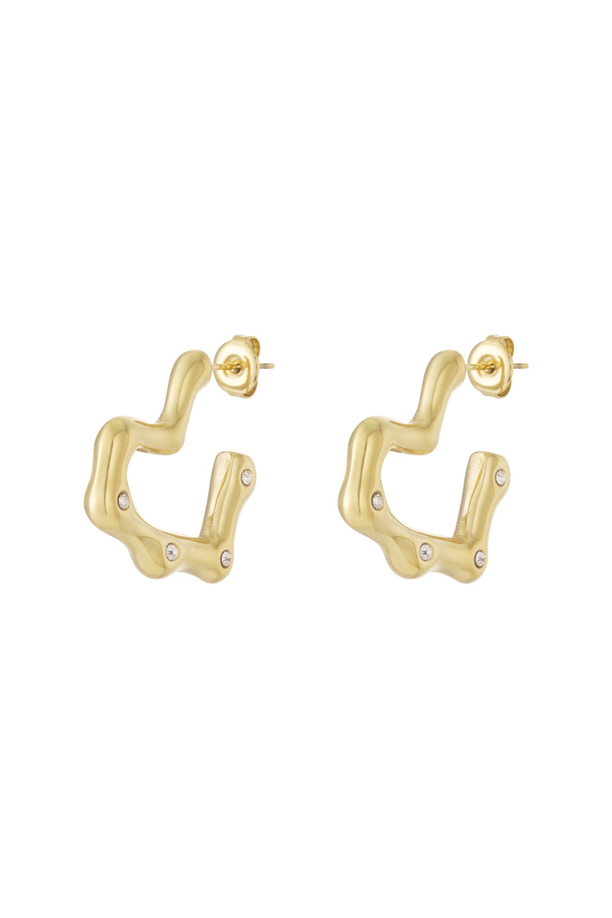 Stainless Steel Hoop Earrings Heart Daily Daily  Women's jewelry